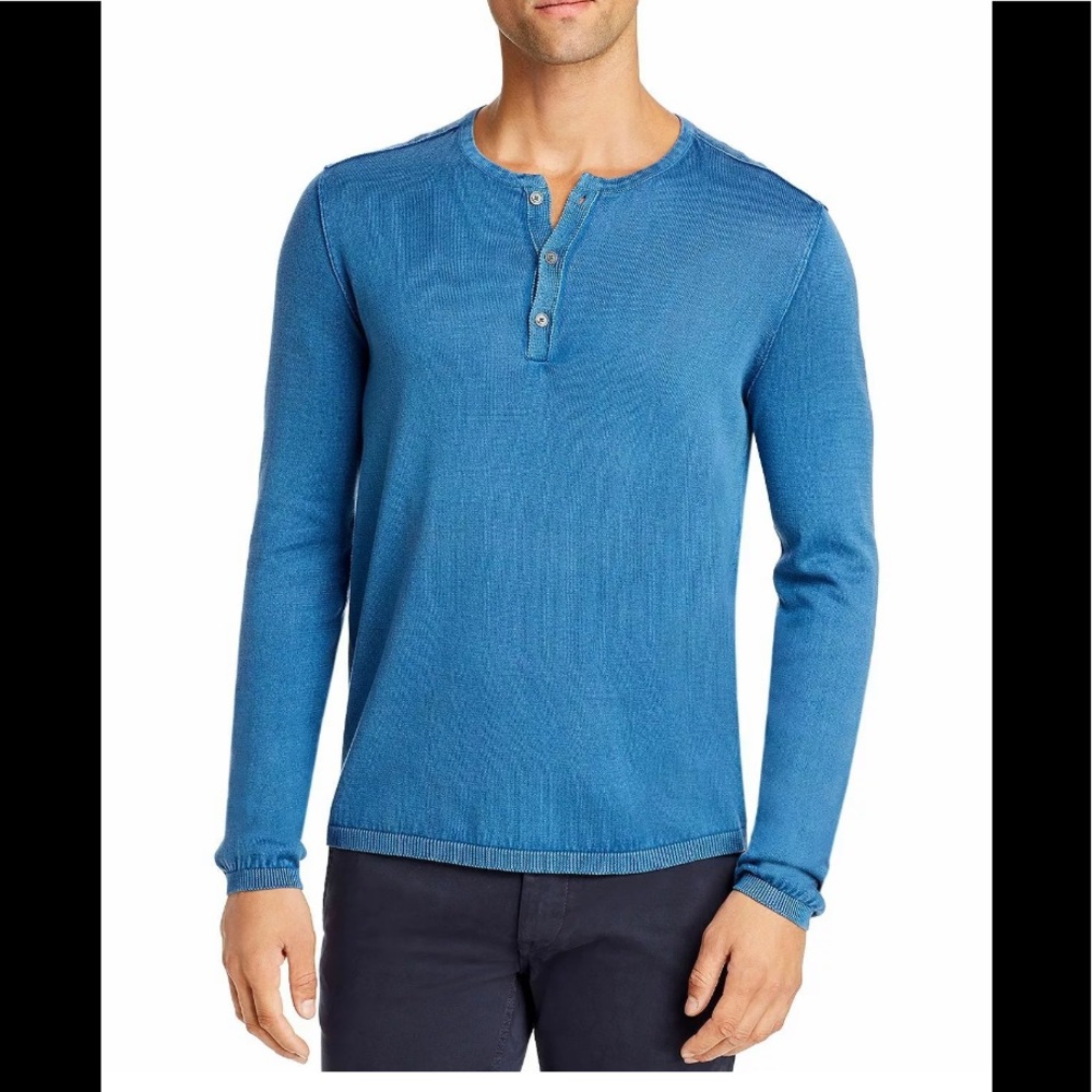 Men’s John Varvatos Long Sleeve Henley - Picture 1 of 4
